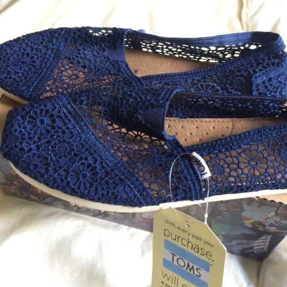 Navy Crochet Toms
