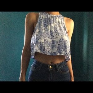 American Apparel Floral Print Lulu Crop Top