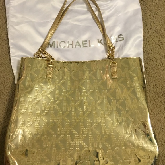 Michael Kors Jet Set Metallic Gold Handbag