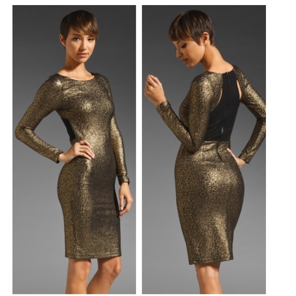 Alice + Olivia Dresses & Skirts - Alice & Olivia Gold "SELMA" Mesh Back Dress,Sz Med Alice + Olivia Dresses & Skirts - Alice & Olivia Gold "SELMA" Mesh Back Dress,Sz Med