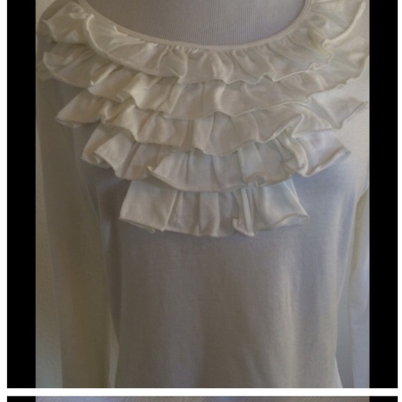 White Ruffle Top - Picture 3 of 4