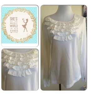 White Ruffle Top