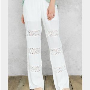 Francesca's Grenada Crochet Palazzo ivory pants