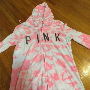 Pink and white tye dye jacket