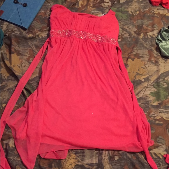 Pink dress with sequence mid section. Never worn