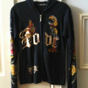 Ed Hardy Geisha Zip Sweater - S