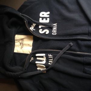 Navy Blue Hollister zip-up hoodie