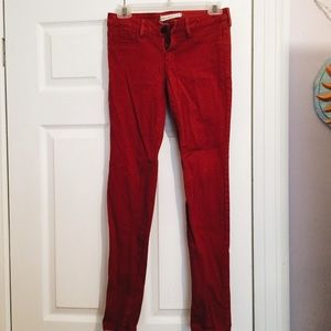 Pac Sun red super skinny jeans