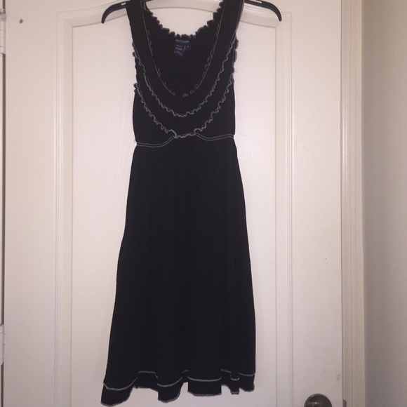 Black sundress with white stitching