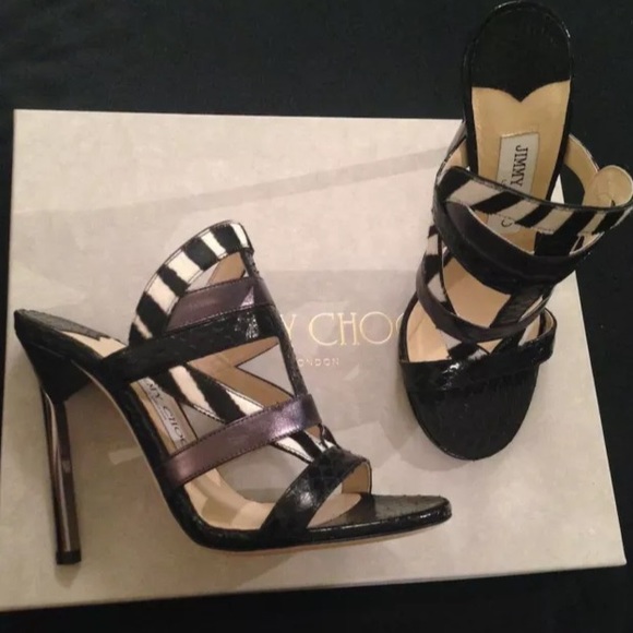 🚫SOLD🚫 Jimmy Choo Vanisa Strappy CalfHair Mule 5 - Picture 4 of 4