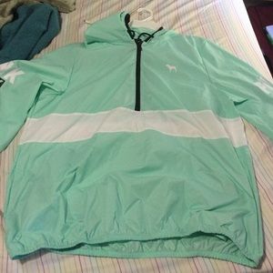 Victoria Secret Anorak Pullover Mint and White