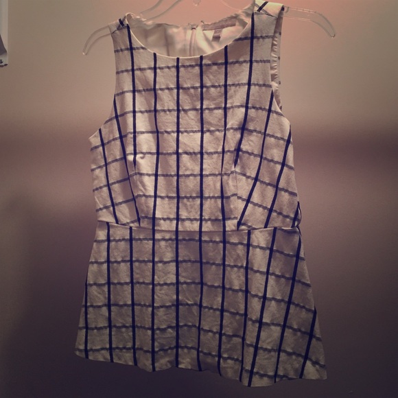 Banana Republic Checkered Peplum Top