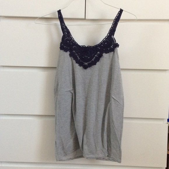 LACE STRIPED TANK TOP - Picture 1 of 1
