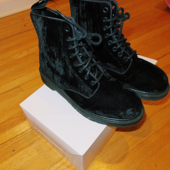 Doc Martens 'Page 8-Eye' velvet boot