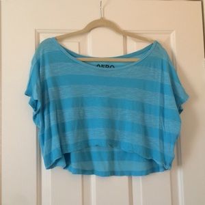 Blue Aeropostale Cropped Sleep Shirt