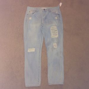 FOREVER XXI LIGHT DENIM ANKLE PANT