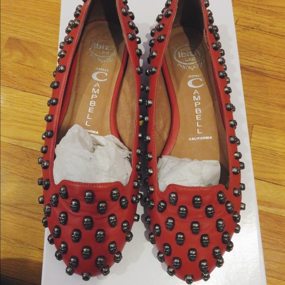 Jeffrey Campbell 'Skulltini' flat - red