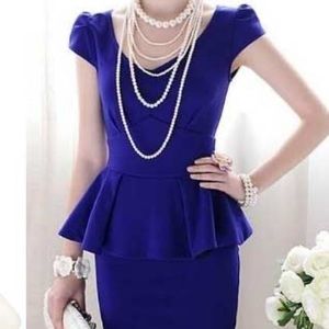 BUNDLED Blue Peplum Dress