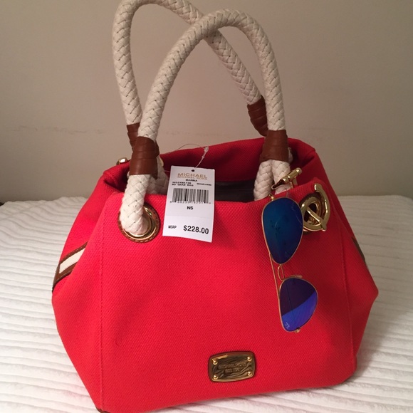 NWT Michael Kors Red Nautical Handbag