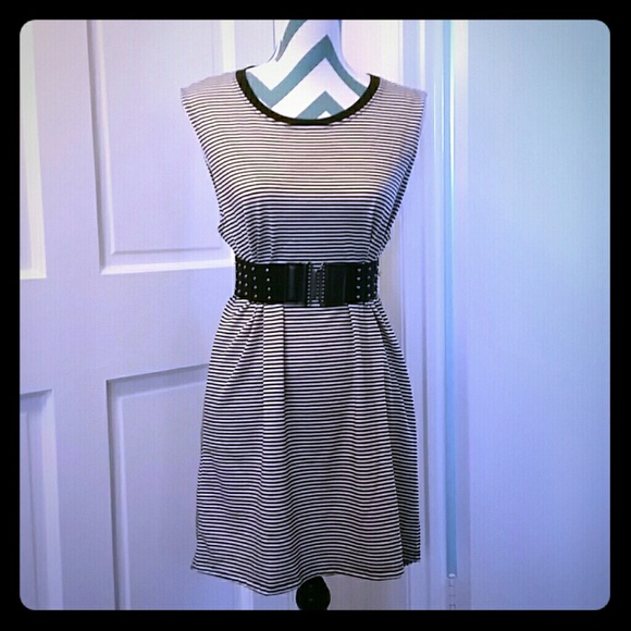 Volcom black and white stripped dress