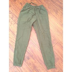 Olive green jumper pants