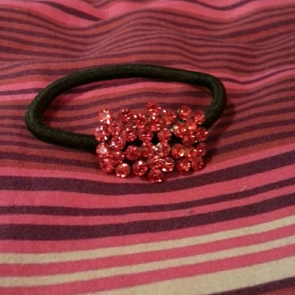 Red jewelled hair tie