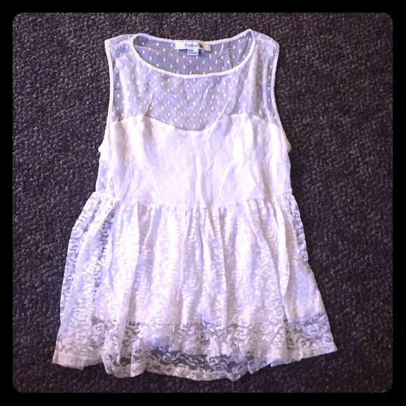 Sheer lace white top