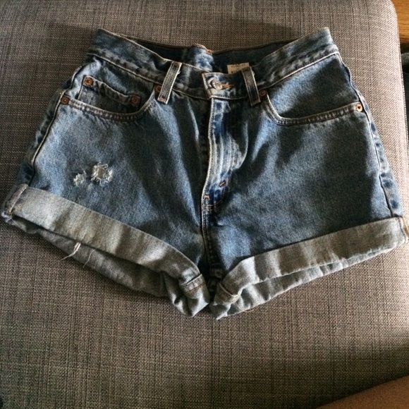 Levi's high-waisted denim shorts