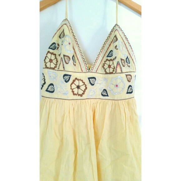 Anthropologie Embroidered Yellow Top - Picture 1 of 3
