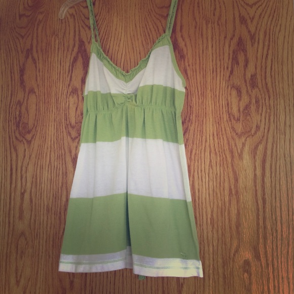 Abercrombie green/white sleeveless blouse