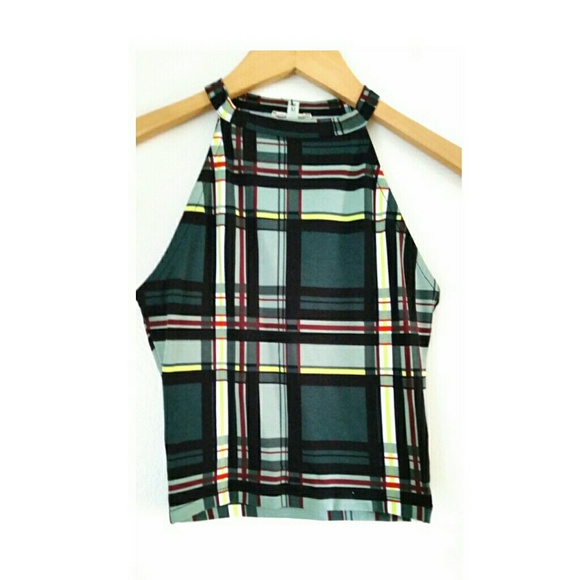 ASOS Tops - Asos Green Plaid Crop Top