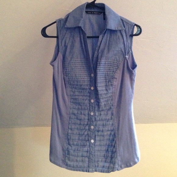 Zac & Rachel Pleated Sleeveless Top