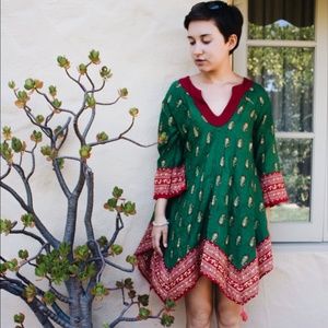 Indian Print Beach CoverUp/Dress