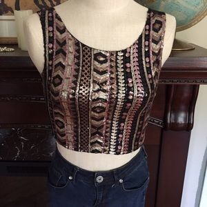 Sequined Crop Top