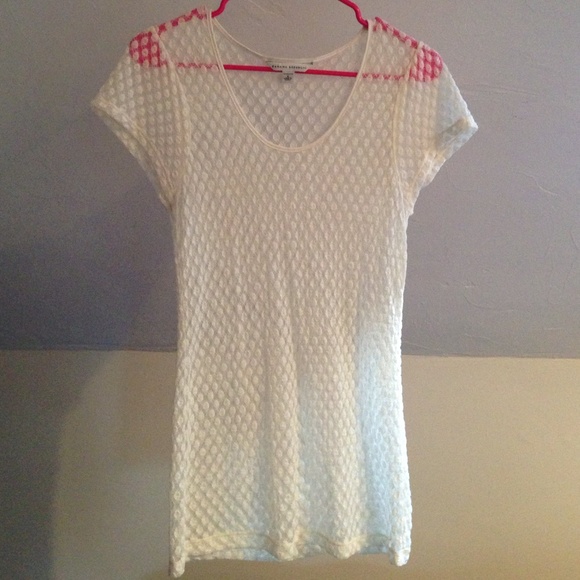Banana Republic Stretch Laced Short Sleeve Top