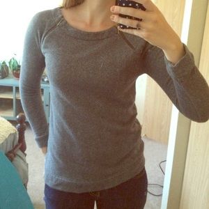 LOFT grey sweater with zipper detail