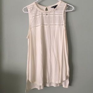 Creme Tank top with ornate front