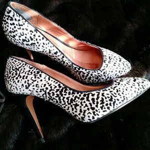 Zara white leopard pumps