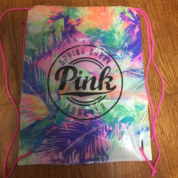 Vs pink drawstring bag