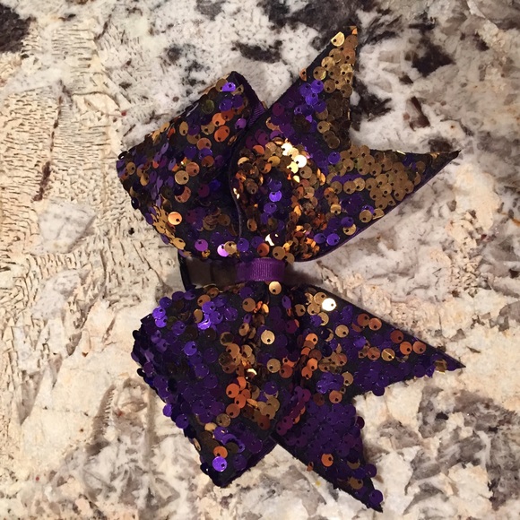 Purple and Gold Cheer Bow