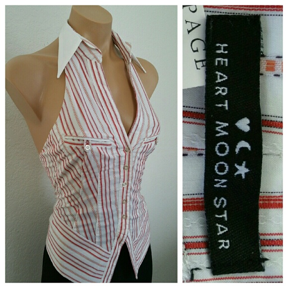Cute Halter Button Up Top