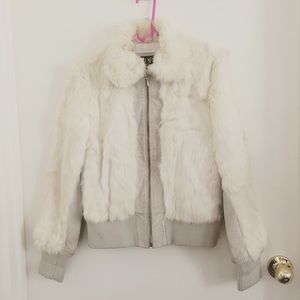 Real fur and real leather jacket