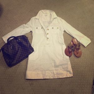 Calvin Klein button up white dress