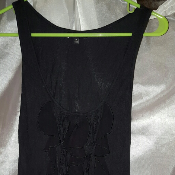 Express ruffled black shirt