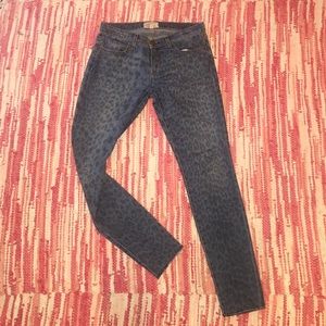 Current/Elliot cheetah print denim jeans