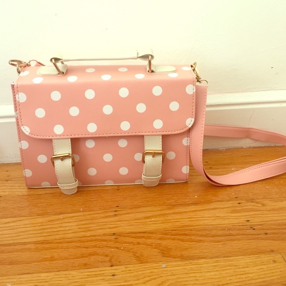 Pink polka-dot purse - Picture 1 of 3