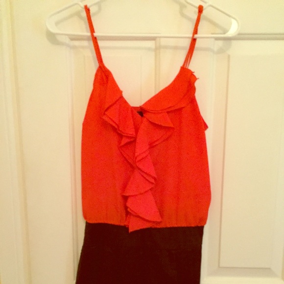 Black and orange dress