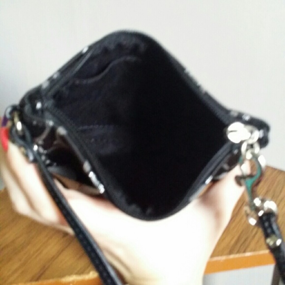 Coach Navy Blue/Silver Lurex Wristlet - Picture 3 of 3