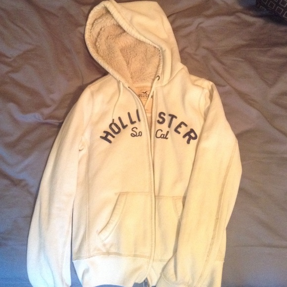 White fur-lined sweatshirt