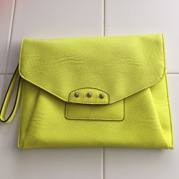 Neon yellow clutch